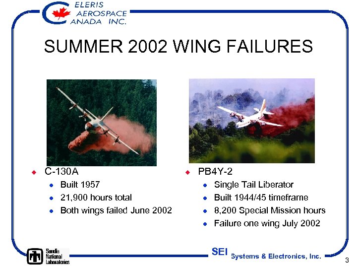 SUMMER 2002 WING FAILURES ¿ C-130 A l l l Built 1957 21, 900