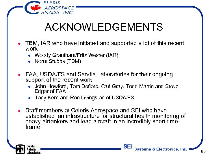 ACKNOWLEDGEMENTS ¿ TBM, IAR who have initiated and supported a lot of this recent