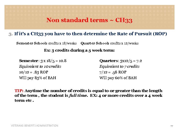 Non standard terms ~ CH 33 3. If it’s a CH 33 you have