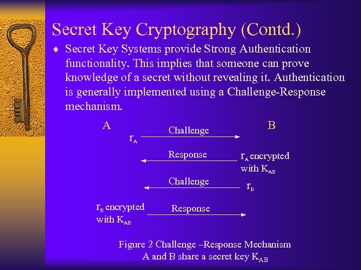 Secret Key Cryptography (Contd. ) ¨ Secret Key Systems provide Strong Authentication functionality. This