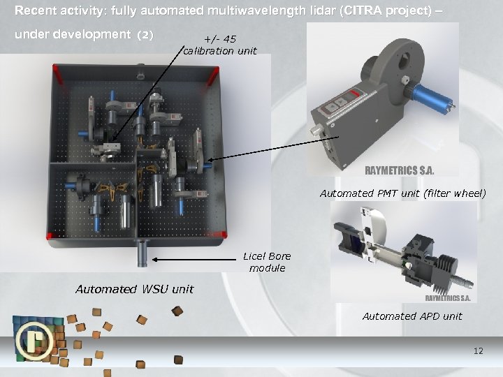 Recent activity: fully automated multiwavelength lidar (CITRA project) – under development (2) +/- 45
