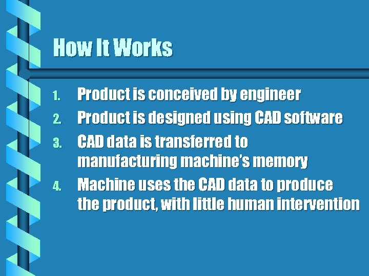 How It Works 1. 2. 3. 4. Product is conceived by engineer Product is