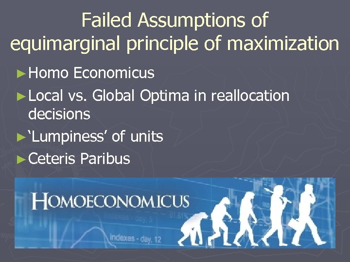Failed Assumptions of equimarginal principle of maximization ► Homo Economicus ► Local vs. Global