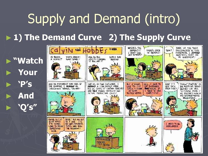 Supply and Demand (intro) ► 1) The Demand Curve 2) The Supply Curve ►