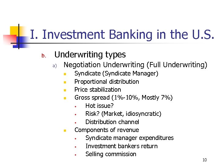 Chapter 2 Investment Banking Industry 1 I