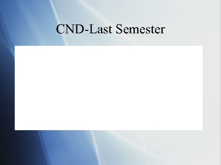 CND-Last Semester 