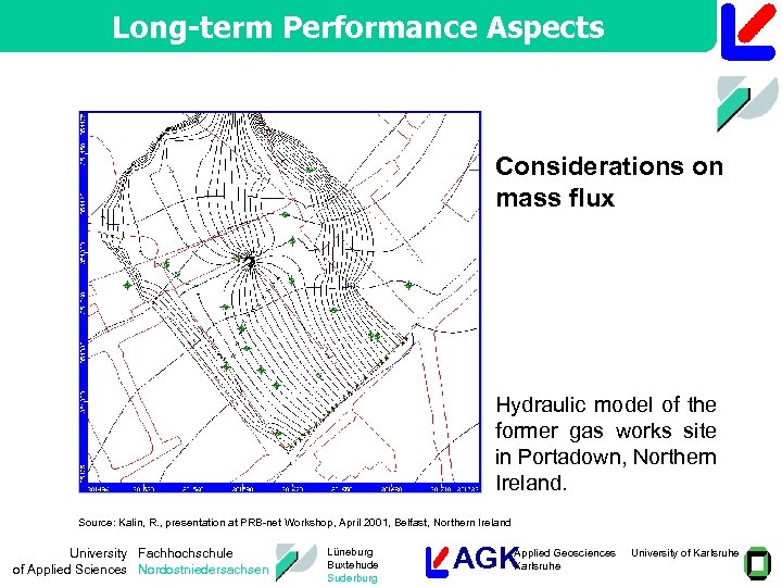 Long-term Performance Aspects Considerations on mass flux Hydraulic model of the former gas works