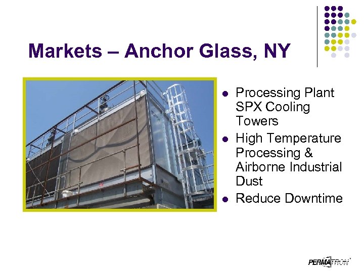 Markets – Anchor Glass, NY l l l Processing Plant SPX Cooling Towers High