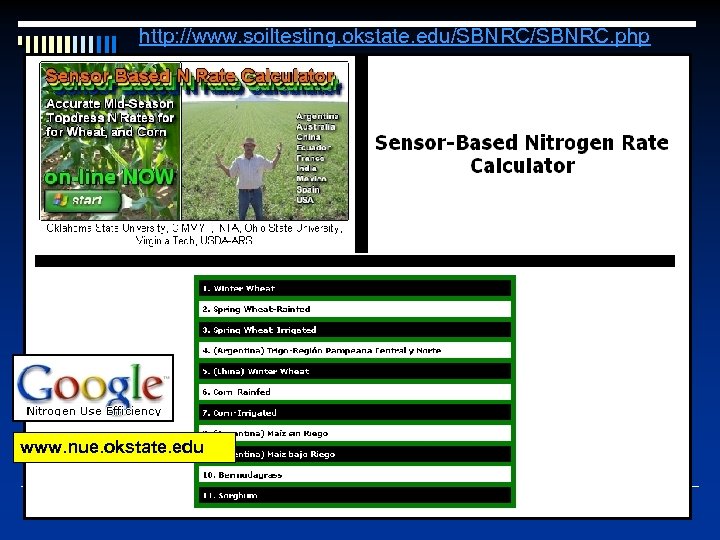 http: //www. soiltesting. okstate. edu/SBNRC. php www. nue. okstate. edu 