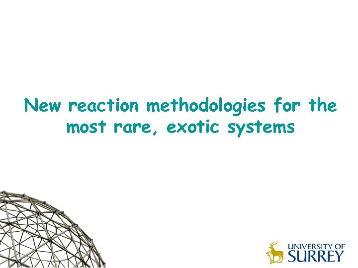 New reaction methodologies for the most rare, exotic systems 