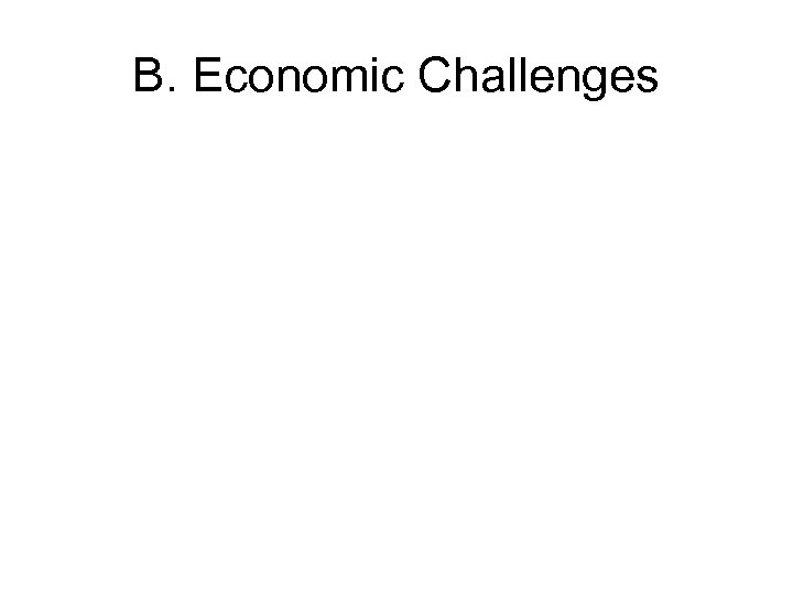 B. Economic Challenges 