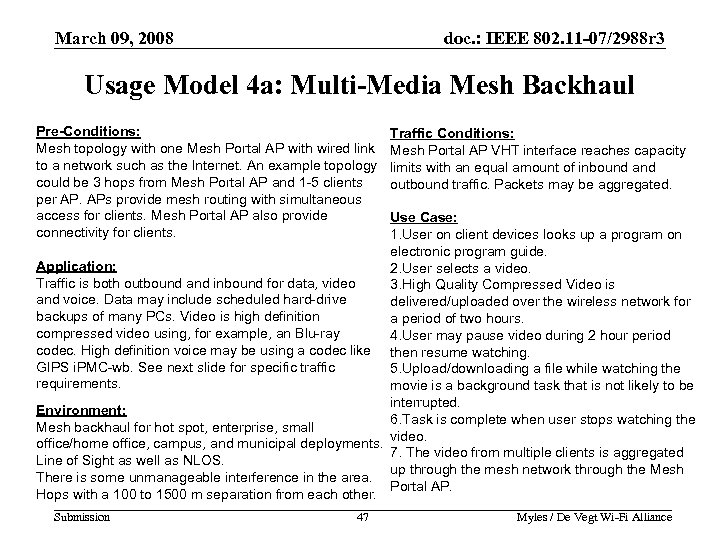March 09, 2008 doc. : IEEE 802. 11 -07/2988 r 3 Usage Model 4