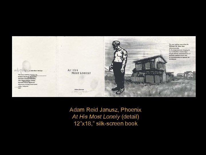 Adam Reid Janusz, Phoenix At His Most Lonely (detail) 12”x 18, ” silk-screen book