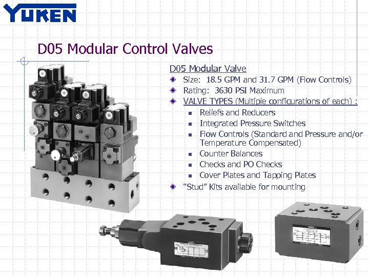 D 05 Modular Control Valves D 05 Modular Valve Size: 18. 5 GPM and