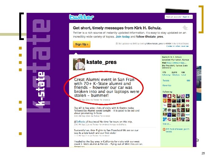 Laptop Security n n 20+ stolen on K-State campus in 2010 Stolen laptops a