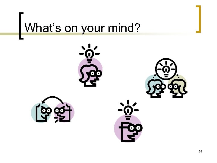 What’s on your mind? 33 