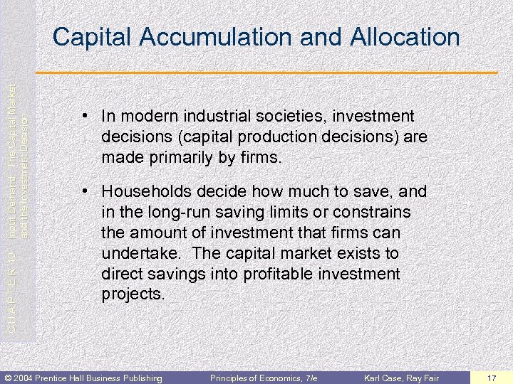 C H A P T E R 10 Input Demand: The Capital Market and