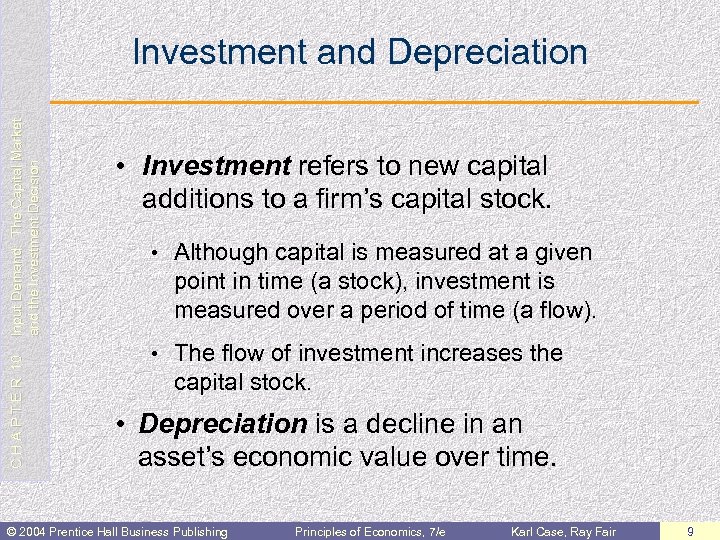 C H A P T E R 10 Input Demand: The Capital Market and