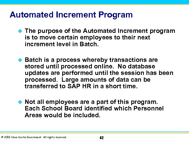 Automated Increment Program u The purpose of the Automated Increment program is to move