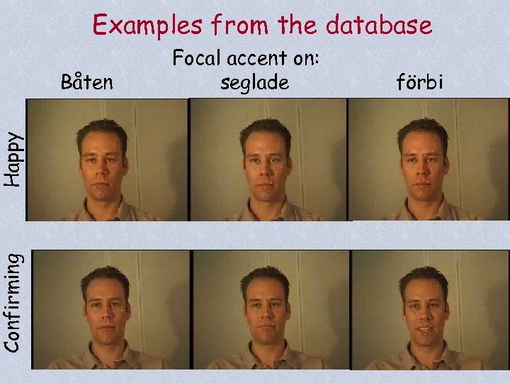 Happy Confirming Examples from the database Båten Focal accent on: seglade förbi 