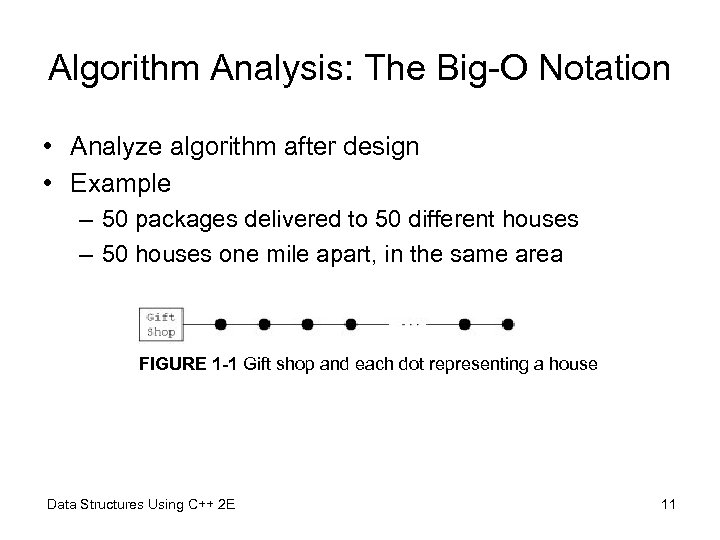 Algorithm Analysis: The Big-O Notation • Analyze algorithm after design • Example – 50