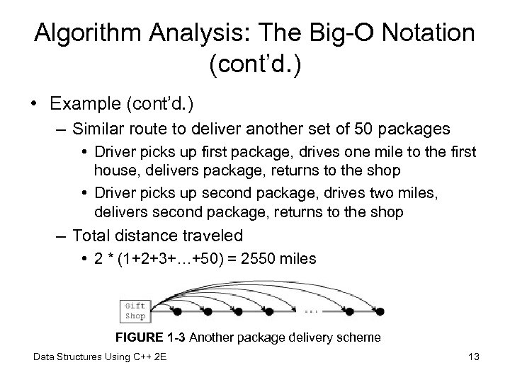 Algorithm Analysis: The Big-O Notation (cont’d. ) • Example (cont’d. ) – Similar route