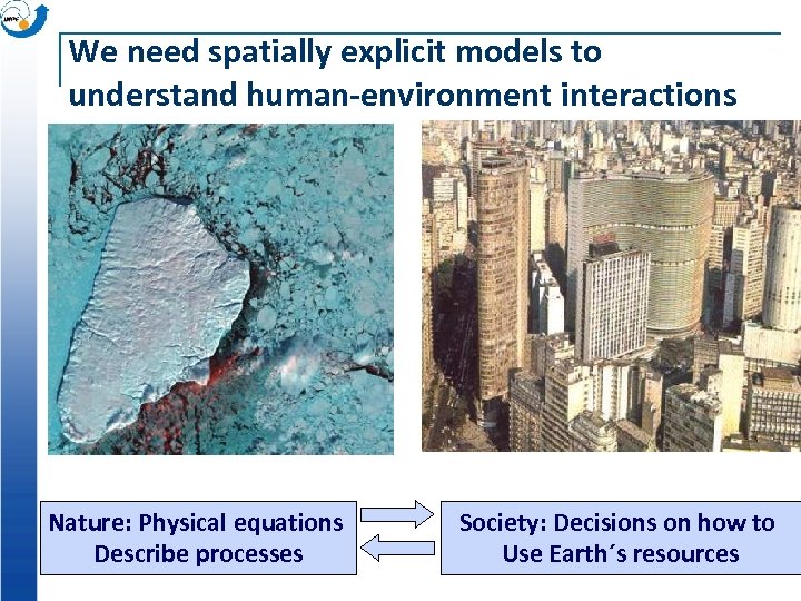 We need spatially explicit models to understand human-environment interactions Nature: Physical equations Describe processes