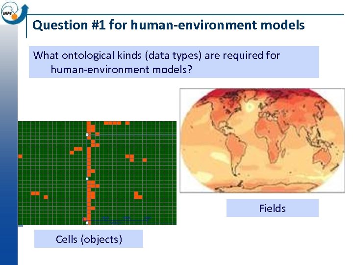 Question #1 for human-environment models What ontological kinds (data types) are required for human-environment