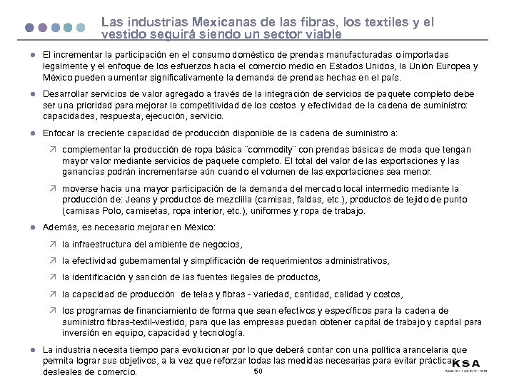 Las industrias Mexicanas de las fibras, los textiles y el vestido seguirá siendo un