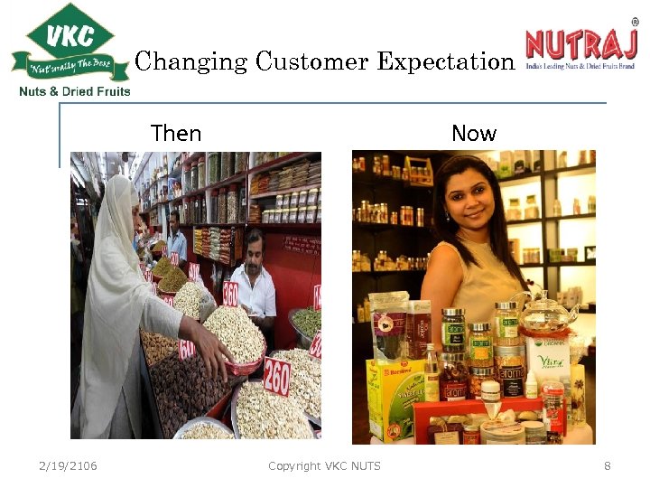 Changing Customer Expectation Then 2/19/2106 Now Copyright VKC NUTS 8 