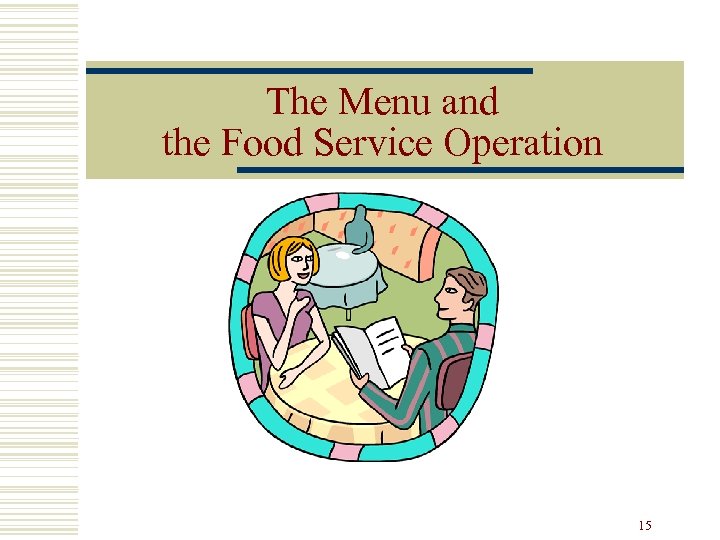 The Menu and the Food Service Operation 15 