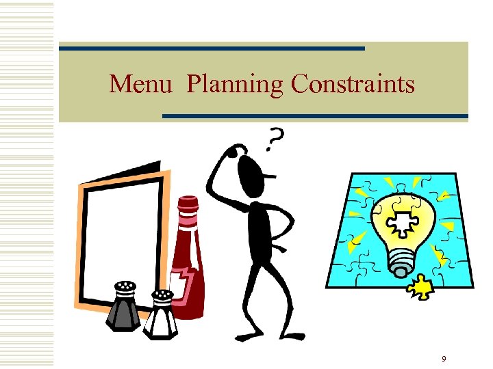 Menu Planning Constraints 9 