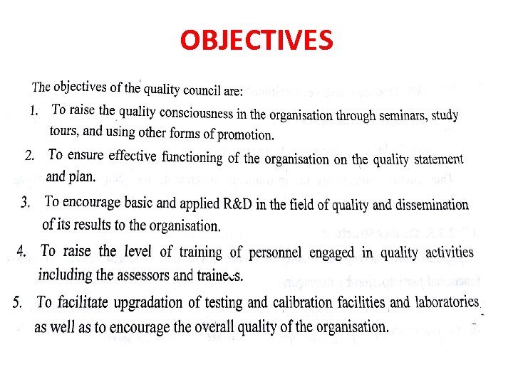 OBJECTIVES 