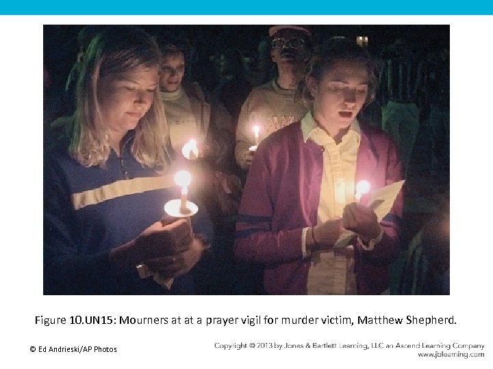 Figure 10. UN 15: Mourners at at a prayer vigil for murder victim, Matthew