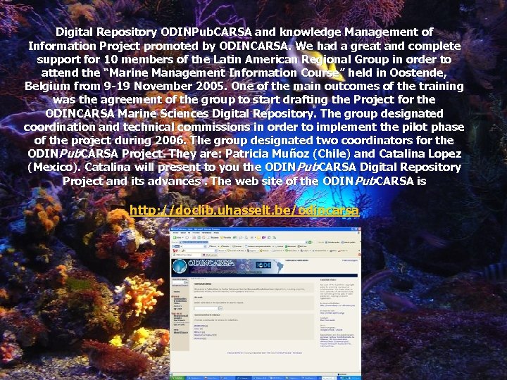 Digital Repository ODINPub. CARSA and knowledge Management of Information Project promoted by ODINCARSA. We