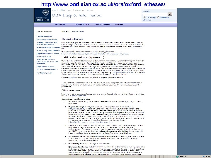 http: //www. bodleian. ox. ac. uk/ora/oxford_etheses/ 