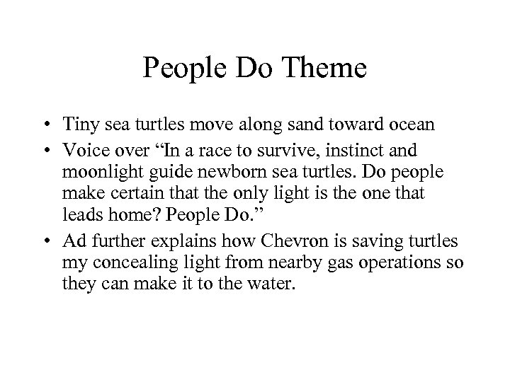 People Do Theme • Tiny sea turtles move along sand toward ocean • Voice