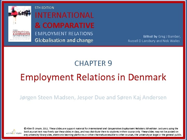 5 TH EDITION INTERNATIONAL & COMPARATIVE EMPLOYMENT RELATIONS Globalisation and change Edited by Greg