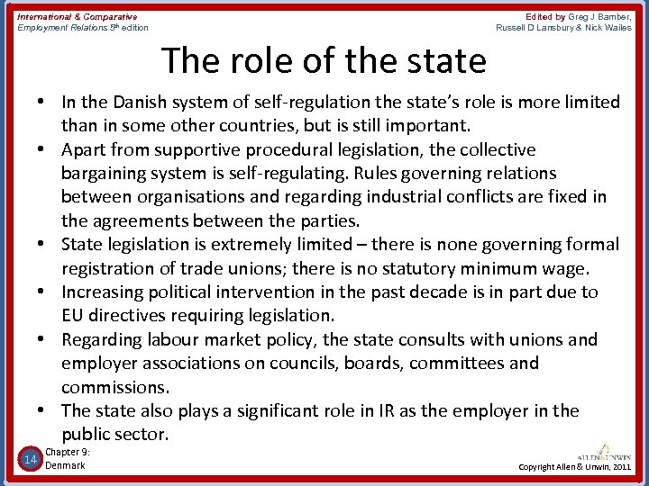 International & Comparative Employment Relations 5 th edition Edited by Greg J Bamber, Russell