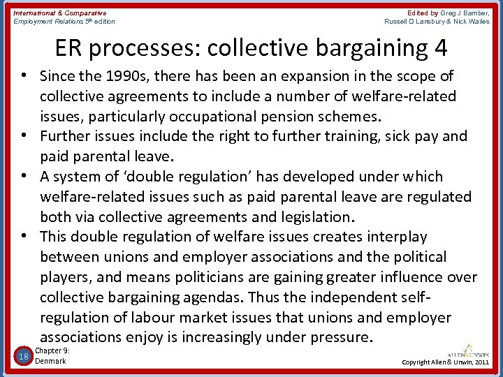 International & Comparative Employment Relations 5 th edition Edited by Greg J Bamber, Russell