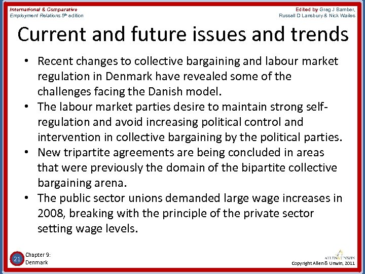 International & Comparative Employment Relations 5 th edition Edited by Greg J Bamber, Russell