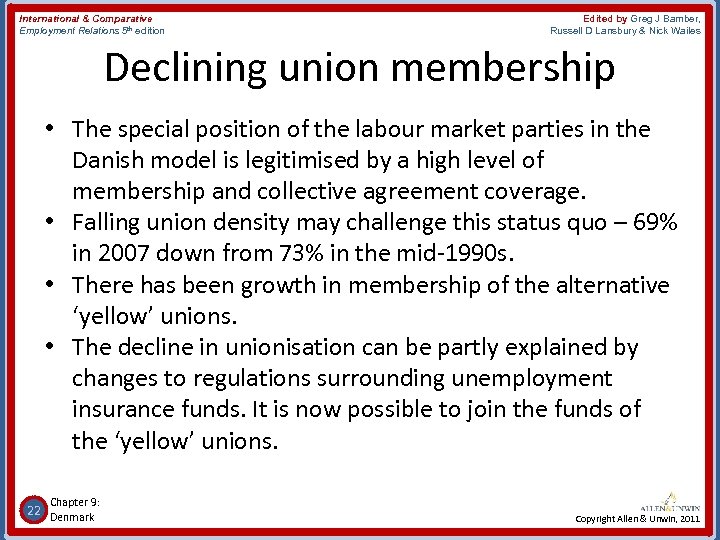 International & Comparative Employment Relations 5 th edition Edited by Greg J Bamber, Russell