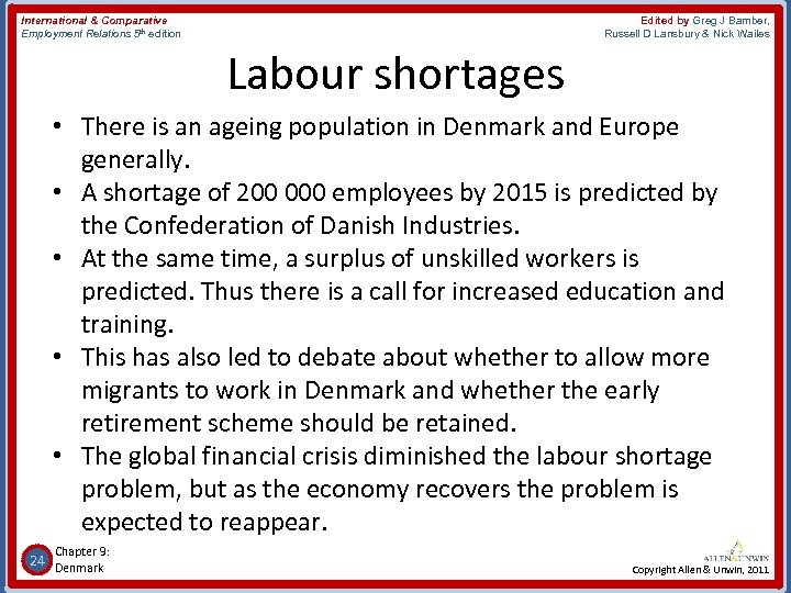 International & Comparative Employment Relations 5 th edition Edited by Greg J Bamber, Russell