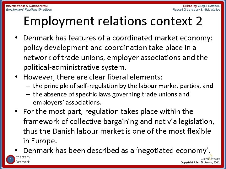 International & Comparative Employment Relations 5 th edition Edited by Greg J Bamber, Russell