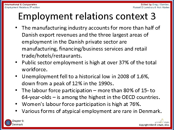International & Comparative Employment Relations 5 th edition Edited by Greg J Bamber, Russell
