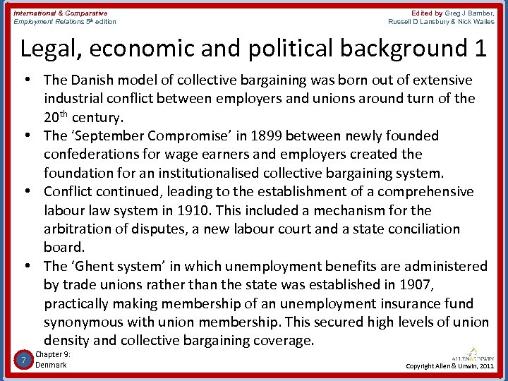 International & Comparative Employment Relations 5 th edition Edited by Greg J Bamber, Russell