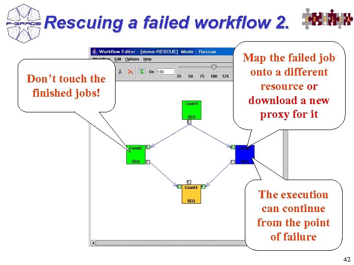 Rescuing a failed workflow 2. Don’t touch the finished jobs! Map the failed job