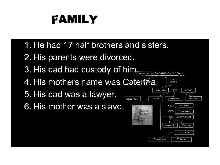 1. He had 17 half brothers and sisters. 2. His parents were divorced. 3.