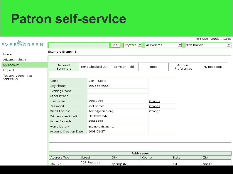 Patron self-service 