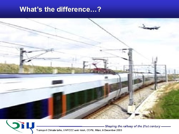 What’s the difference…? Shaping the railway of the 21 st century Transport Climate talks,